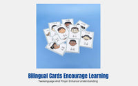 Children's Emotion Cards, Bilingual Cognition Cards, Cartoon Face Poster, Teacher Resource, Home Education