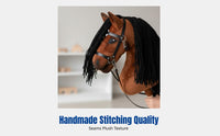 Plush Horse Head Stick Toy, Soft Realistic Mane, Kids Role Play, Long Bridle, Children's Day Gift