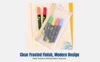 Waterproof Foam Writing Case, Frosted Transparent Storage Bag, Portable Travel Makeup Organizer, Random Color