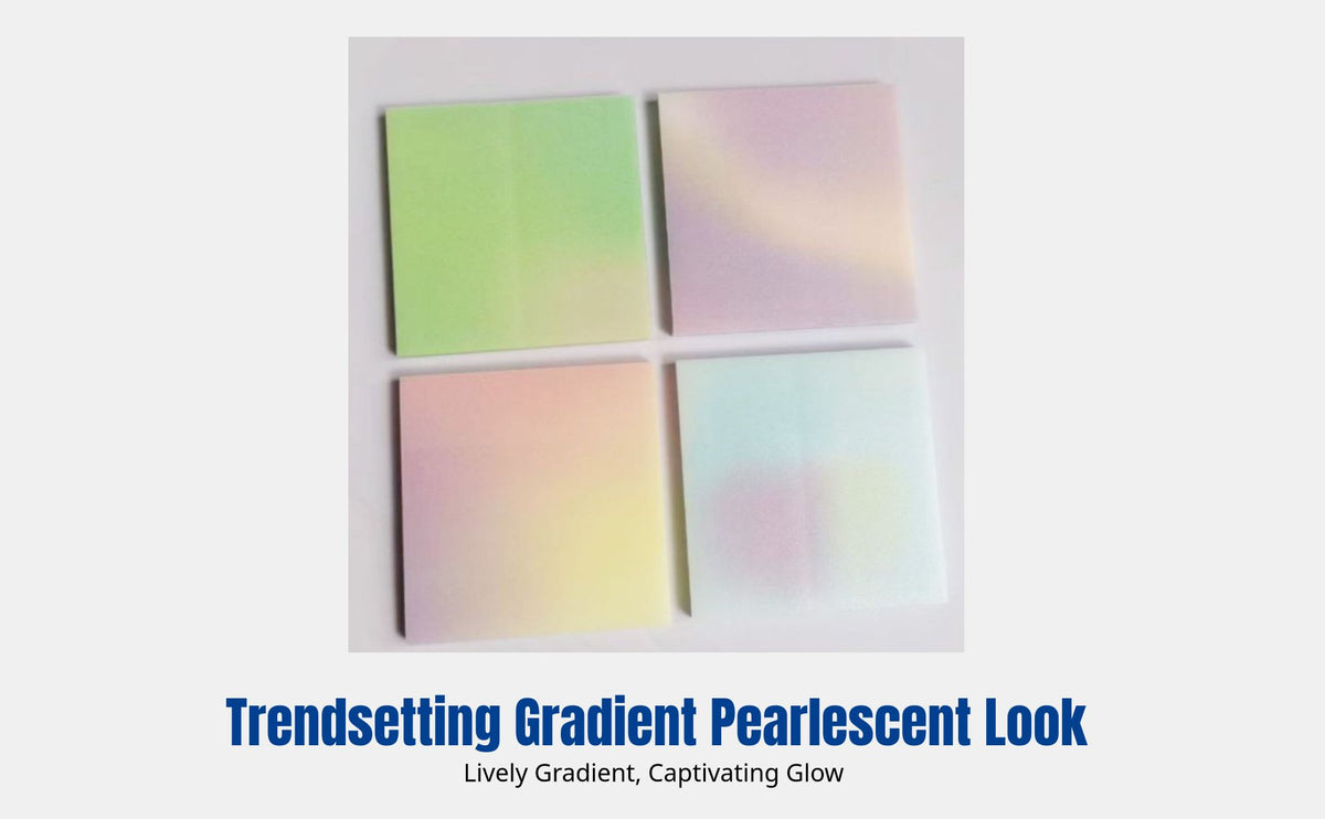 Sticky Notes, Colorful Semi-Transparent Gradient Iridescent Notepad, Flashy Design, For Office & School