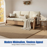 All-Season Hardwood Sofa, Cream Ash Frame, High Storage, Sectional, New Chinese Style