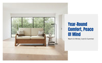 All-Season Hardwood Sofa, Cream Ash Frame, High Storage, Sectional, New Chinese Style