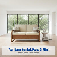 All-Season Hardwood Sofa, Cream Ash Frame, High Storage, Sectional, New Chinese Style