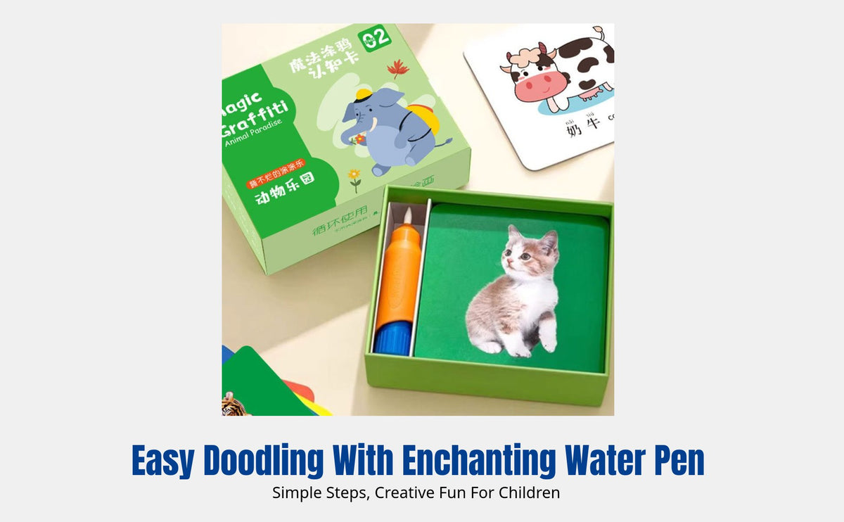 Water-Activated Color Changing Cognition Memory Cards, Early Learning Educational Toy, Wonder Water Pen, Reusable for Children