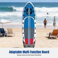 Inflatable Stand-Up Paddle Board, Wide Upright Surfboard, Stable Board for Fishing, Stretching, Emergency Aid, Aquatic Activities