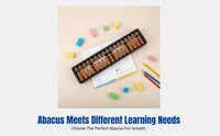 Traditional Abacus, 7-17 Rows for Children and Students, Brown, Random Color