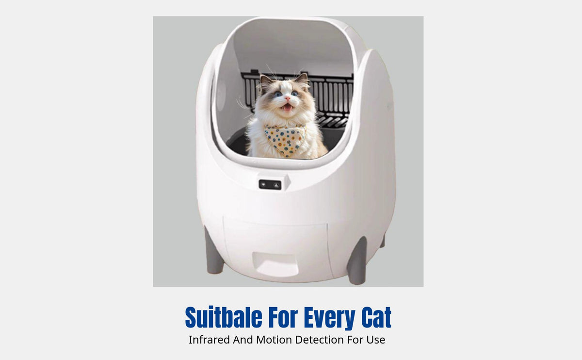 Automatic Cat Litter Box, Large Open Design, Odor Control, Smart Electric Cleaning