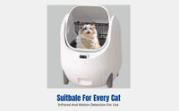 Automatic Cat Litter Box, Large Open Design, Odor Control, Smart Electric Cleaning