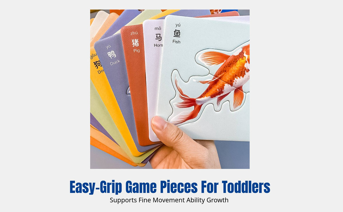 Toddler Cognitive Game, Large Piece Educational Shape-Matching Board, Early Learning Toy, Animal & Fruit Theme