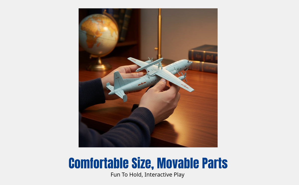 Military Transport Aircraft Model Scale, DIY Assembly Patrol Plane Toy, 3D Warning Aircraft