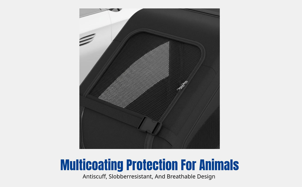 Car Dog Crate, Portable Foldable Pet Carrier, Rear Seat & Trunk Dog House for Travel