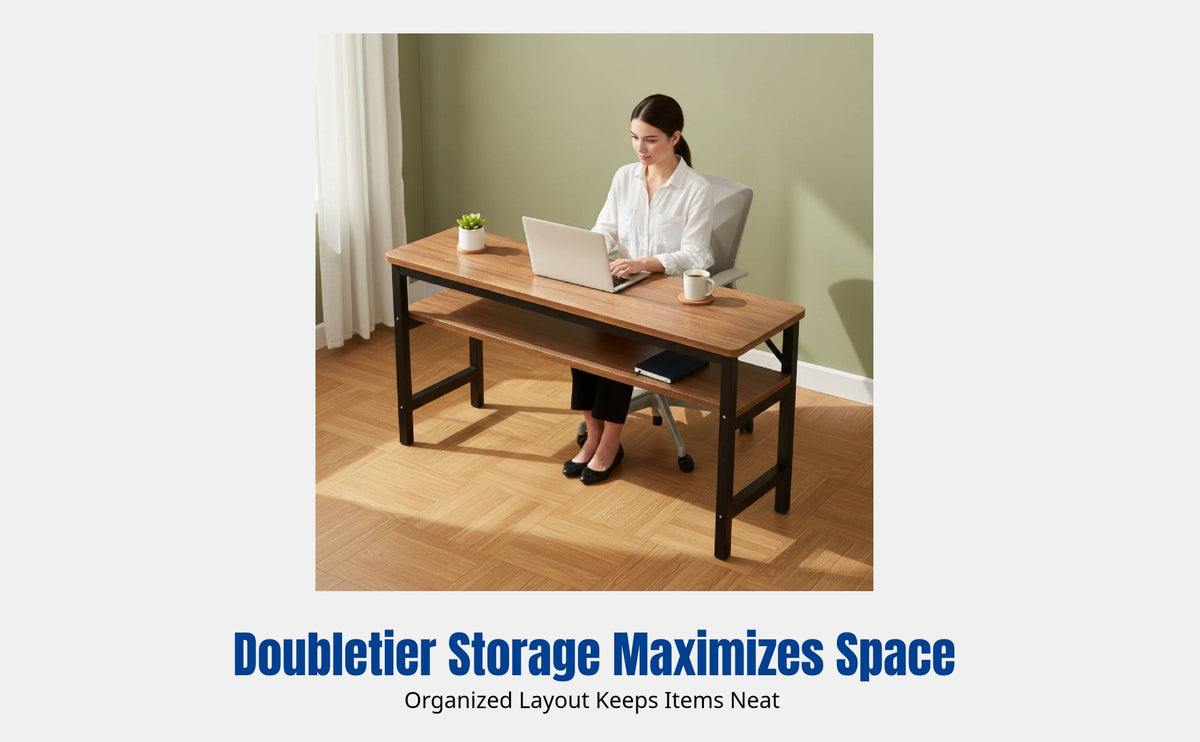 Narrow Desk, Double-Layer Storage, Modern Minimalist, Bedroom, Balcony, Home, Nail Table