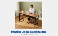 Narrow Desk, Double-Layer Storage, Modern Minimalist, Bedroom, Balcony, Home, Nail Table