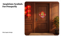 Plush Fu Character Door Sticker, Colorful Shine, Double-Sided, Chinese New Year Decor