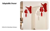 Chinese New Year Lantern Hanging, Fabric Fu Character, Living Room, Door Decor