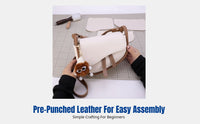 DIY Hand-Sewn Saddle Bag Kit, Stylish Multicolor Shoulder Bag, Textured PU Underarm Bag for Women, Urban Chic Crossbody