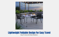 Outdoor Folding Table, Portable Aluminum Alloy Dining Table, Adjustable Height, Lightweight, Modern Minimalist, Rectangular, for Camping, Market Stall