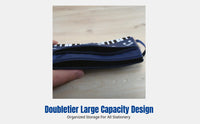 Music Keyboard Theme Double-Layer Pen Holder Case, Canvas Stationery Bag, Student Gift, Random Color