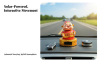 Solar Powered Fortune God Bobblehead, Creative Car Dashboard Decoration, Plastic