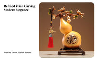 Chinese Style Gourd Figurine, Double Blessing Wealth Decor, Hand-Painted Resin Ornament for Living Room, Entryway, Housewarming