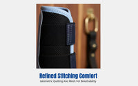 Equestrian Saddle Pad Set, Light Navy Obstacle & Dressage Pad, Ear Cover, Leg Wraps, Mesh Design
