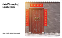 Festive Red Paper Couplets, Gold Foil, Blank, Door, Wedding