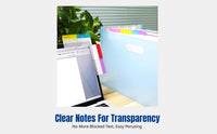 Colorful Transparent Tabs, Waterproof Writable Sticky Notes, Strong Semi-Transparent Label Stickers