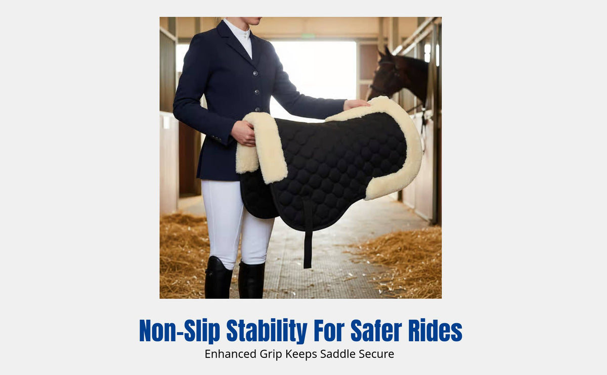 Saddle Pad, Winter Warm Non-Slip Breathable Sweat Pad, Quilted Fleece, Equestrian Accessory, Multi-Color