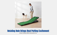 Putting Mat with Adjustable Slope, Indoor Office Mini Set, Automatic Ball Return, Track Display, Rotating Hole, Wide Practice Pad