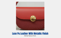 Beaded Saddle Bag, PU Leather Shoulder Bag, Korean Style, Women, Patchwork Trend