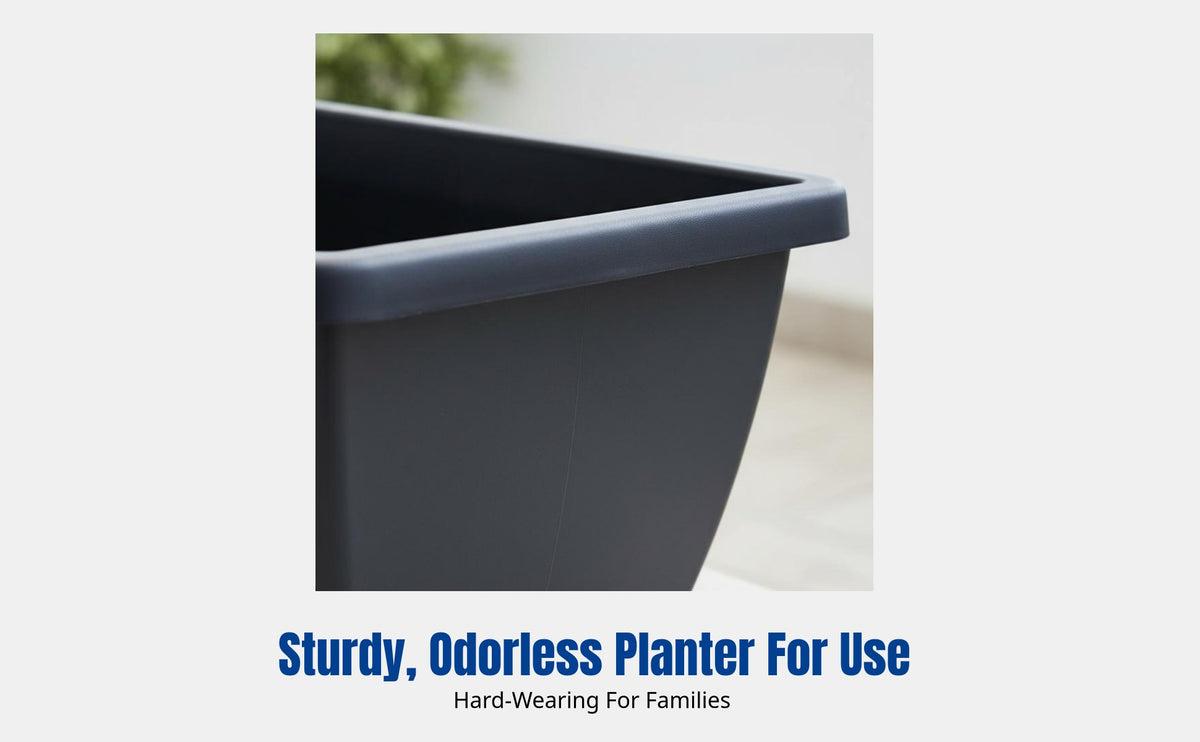 Rectangular Planting Box, Large Flower Pot, Vegetable Planter for Balcony
