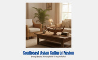 Thai Style Hardwood Xylophone Decoration, Hand-Carved Southeast Asian Vintage Accent for Home and Living Room