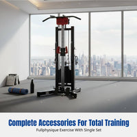 Power Rack Home Gym, Multi-Function Weight Machine, Pulldown, Row, Fly, Space-Saving Trainer