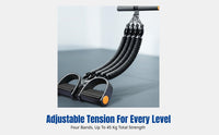TPE 4-Tube Elastic Band, Multifunctional Foot Pedal Puller, Anti-Snap Exercise Rope for Full Body Workout