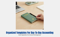 A6 Accounting Notebook, Expense & Income Ledger, Financial Log Book, Portable Retro Design, Business & Home, Faux Leather Cover,