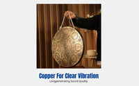 Brass Gong, Handmade Nepal Percussion Instrument, Mindfulness Sound Therapy, Meditation Decor, Large Decorative Cymbal