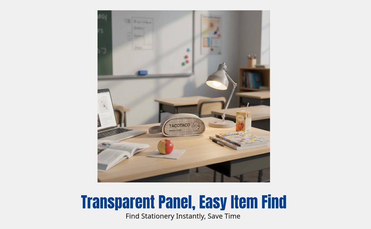Double-Layer Transparent Pencil Case, Large Capacity Stationery Bag, Student Organizer, Portable Handle, Stylish Design