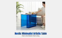Living Room Acrylic Side Table, Square Transparent Coffee Table, Modern Minimalist Art Accent Table