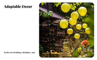 Yellow Paper Lantern Set, Round Hanging Outdoor Decor, Wedding, Birthday, Event