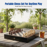 Portable Wooden Chess Board, Desktop Educational Strategy Game, Bulk