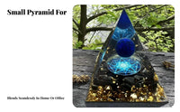 Stone Crystal Pyramid Decor, Resin Desktop Ornament, Handmade Table Decoration