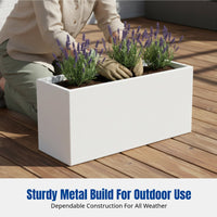 Outdoor Iron Bench Planter Box, Metal Movable Flower Pot, Balcony Divider, minimalist design