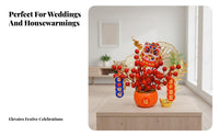 Seasonal Holiday Artificial Red Persimmon Decor, Fortune Fruit Container, New Year, Wedding, Housewarming Gift
