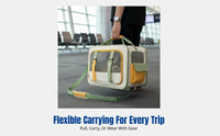 Cat Carrier, Double-Tier Pet Trolley, Multi-Pet, Large Capacity, Travel Case