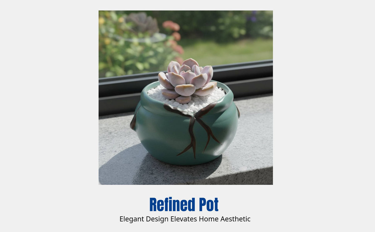 Mini Ceramic Flowerpot, Breathable Rough Pot, Desktop Planter, Random Design