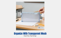 Mesh Stationery Case, Transparent, Large Capacity, Portable, Student Exam Essential