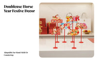 Year of the Horse Desktop Decoration, New Year Handheld Sign, Shop Activity Theme Card Decor