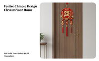 Festive plush Chinese Knot, New Fu Character Hanging, Housewarming Door & Living Room Decor