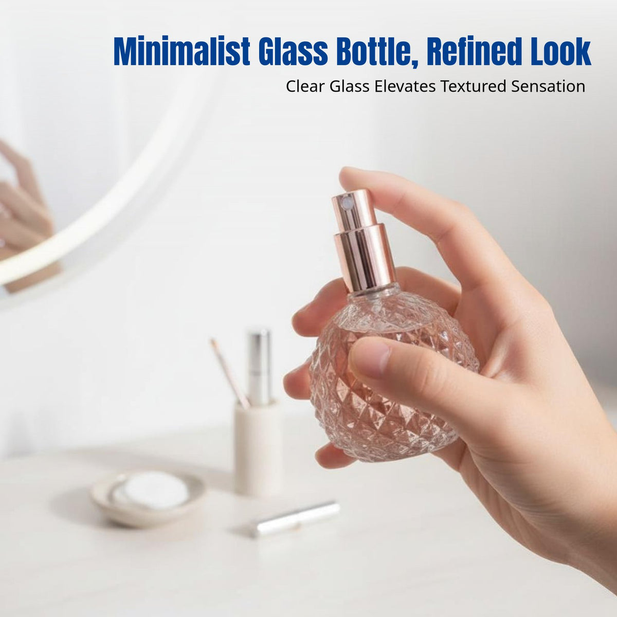 Glass Spray Bottle Transparent Refillable Perfume Atomizer Large Capacity Empty Cosmetic Bottle