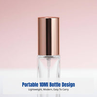 Square Transparent Perfume Spray Bottle, Glass, Press-Type, Travel Sample Bottle with Cap